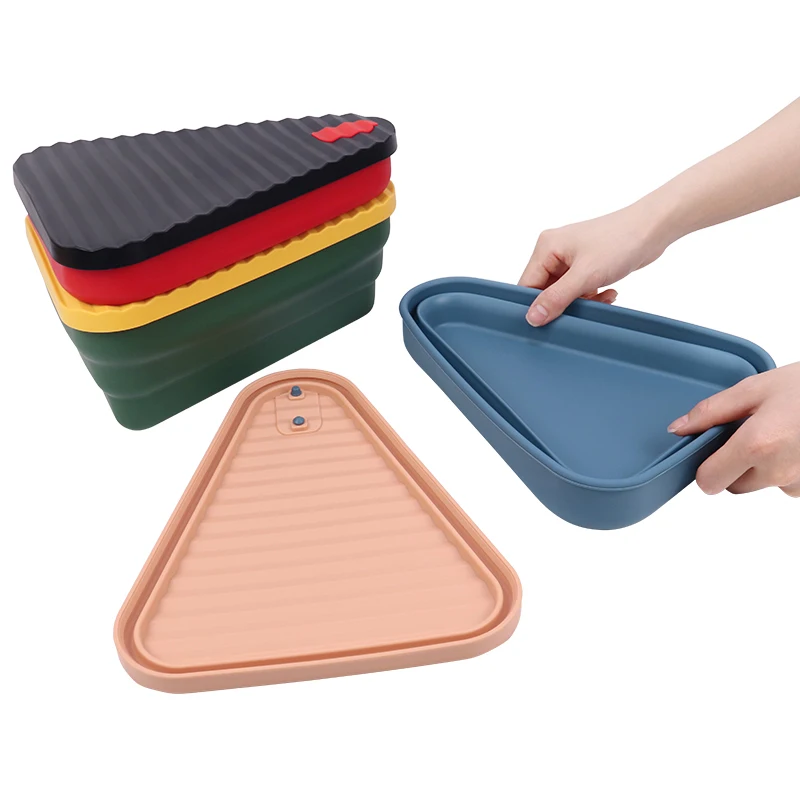 Eco Silicone Pizza Pack Bread Food Storage Container Stackable Microwavable Frozen Collapsible Slice Lunch Pizza Packaging Boxes