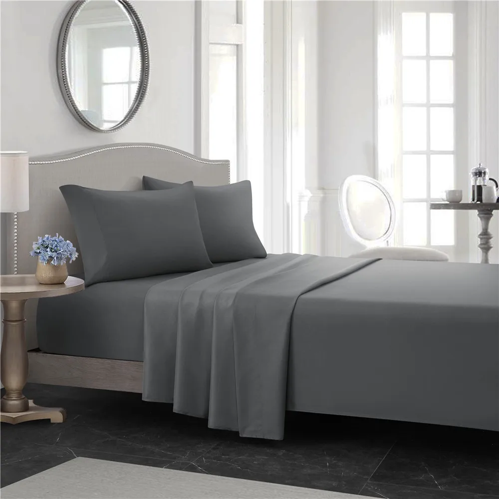 Комплект постельного белья Home из 4 предметов для отеля, односпальное, двуспальное, двуспальное, Комплект постельного белья из 100% хлопка