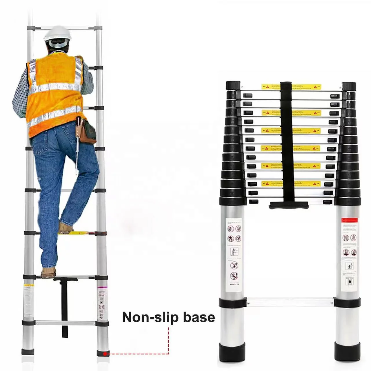 Aluminum double side attic folding telescopic 20 ft step ladder 6 meter for sale