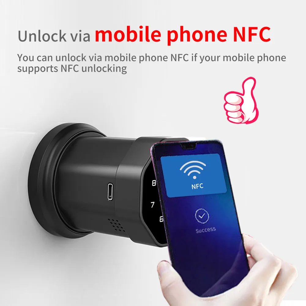 F22 keyless gate electric furniture safety digital nfc code rfid IC card tuya smart deadbolt door handle security lock with APP