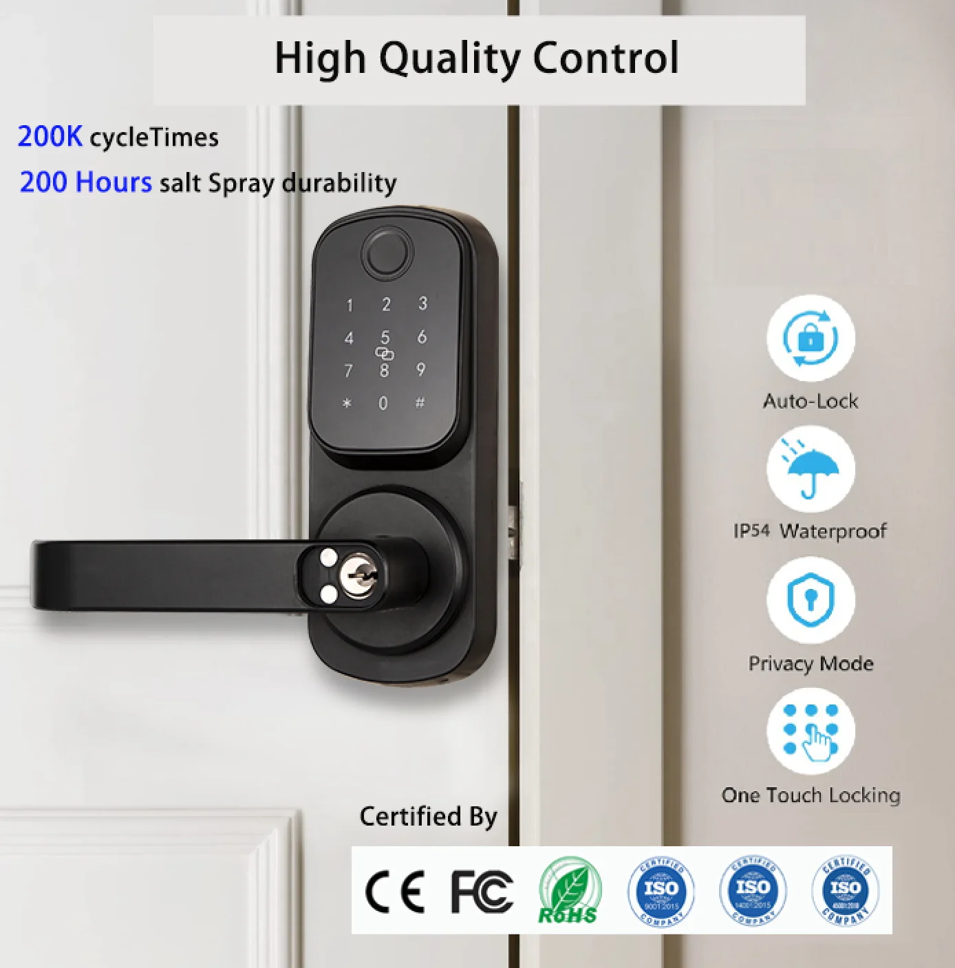 WiFi Smart Digital Lock Keyless Entry Door Lock Serraduras Digitales Electric Handle Front Door lock With Keypad