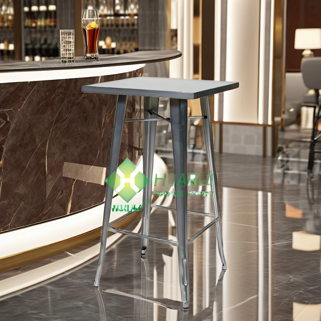 Modern design high quality Bar dinner room metal table square dinner coffee table