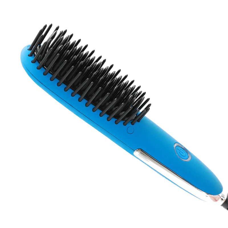 Portable Ceramic Hair Straightener Infrared Electric Hair Straightening Brush Comb