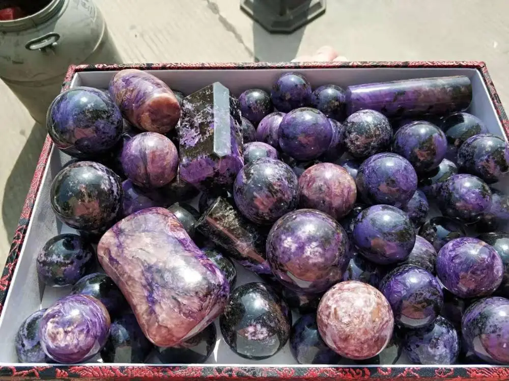  Хит продаж красивые натуральные фиолетовые шарики Charoite Хрустальные для