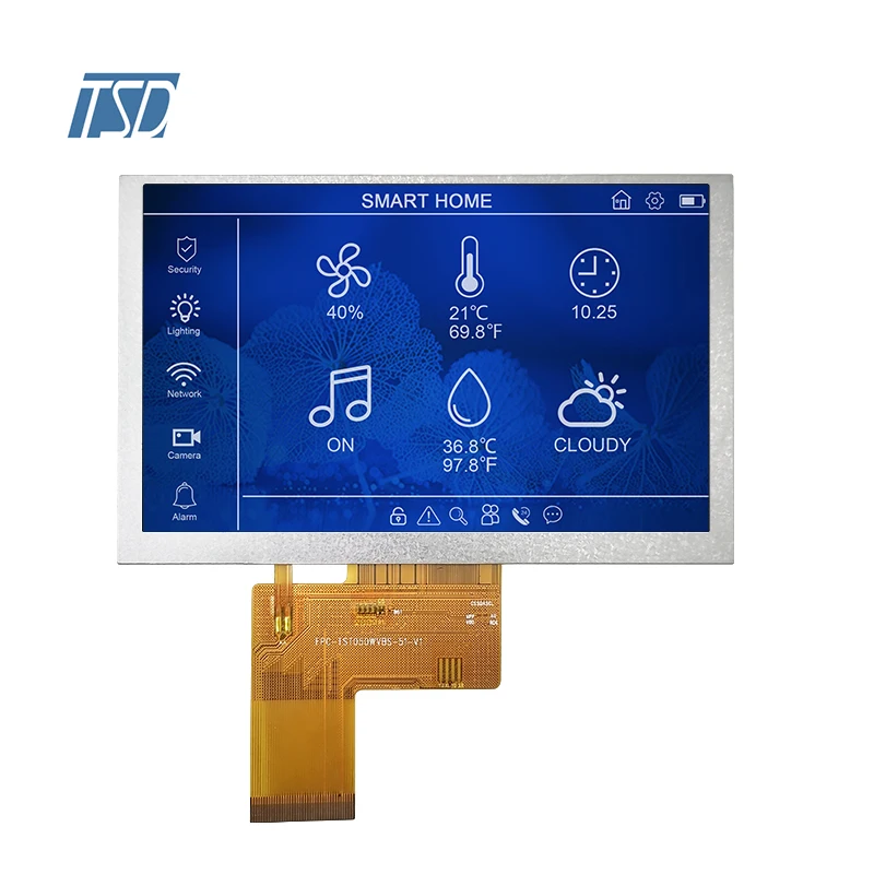 800x480 RGB-24bit Black TFT LCD 5.0inch panel module All viewing screen