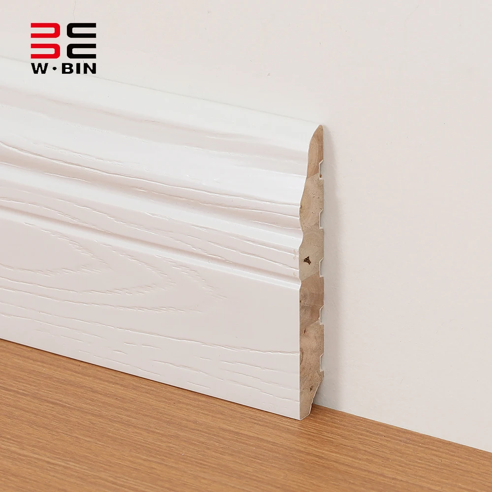 Wangbin Wood Wall Baseboard Decorative Indoor Decoration Wood Color Skirting PS Skirting Board