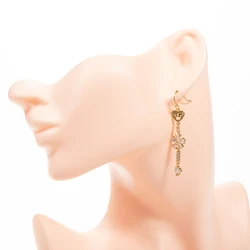 Luxury crown pattern brass flower round zircon diamonds 18k real gold earrings for women jewelry