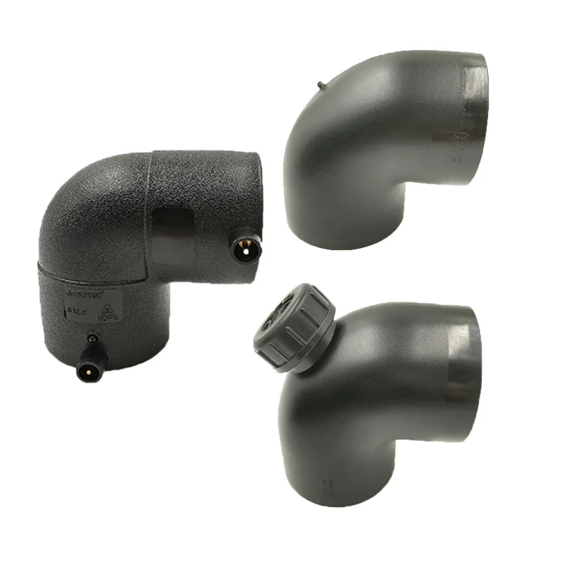 PE siphon drainage pipe fittings electric melting 90 degree right angle elbow 110 electric melting straight through open elbow