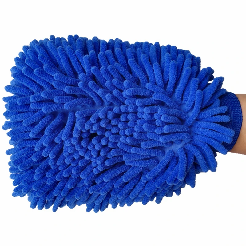 Factory hot sell large size microfiber wash mitt cleaning car tools chenille car wash mitt strong water absorbent