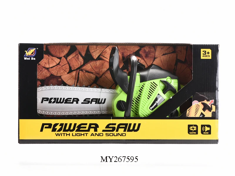 Garden tool toys light sound electric plastic power chain saw toy for Kids