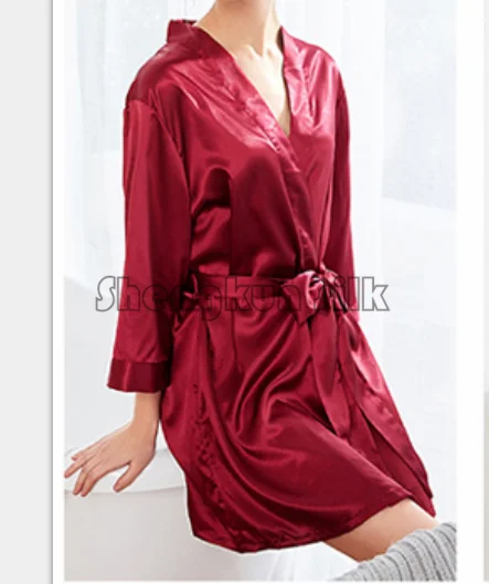 
Hot sexy women nighty dropshipping pajamas 100% silk sleepwear pyjamas 