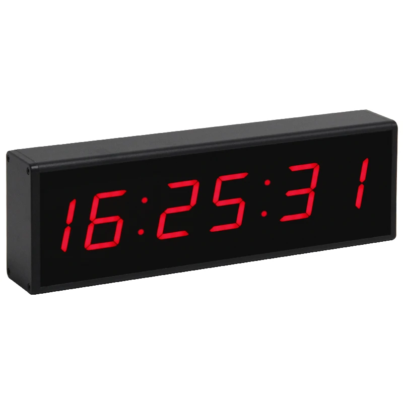 LED Red 6 Digit 1.8 Inch Digital Stopwatch Battery Powered Countdown Clock For Office Home