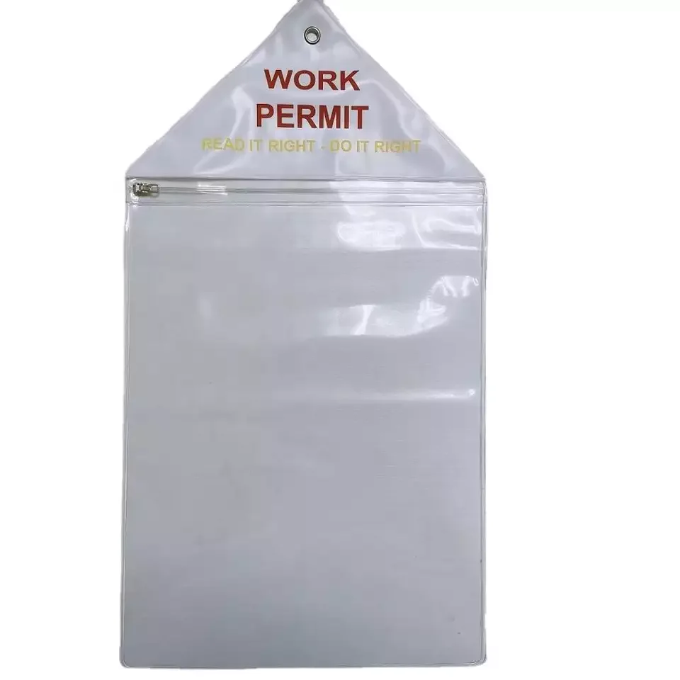 Factory PVC zip lock Permit Holder waterproof document holder