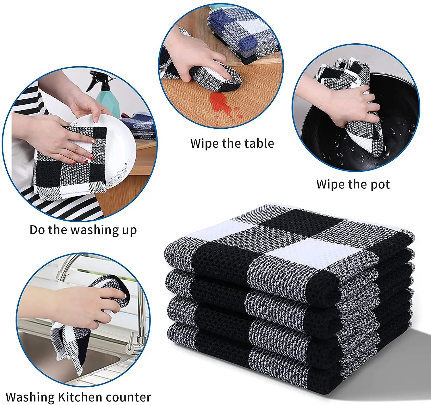 Best selling new baby waffle towel 100% cotton, no fading no lint, high quality clean kitchen durable waffle weave towel