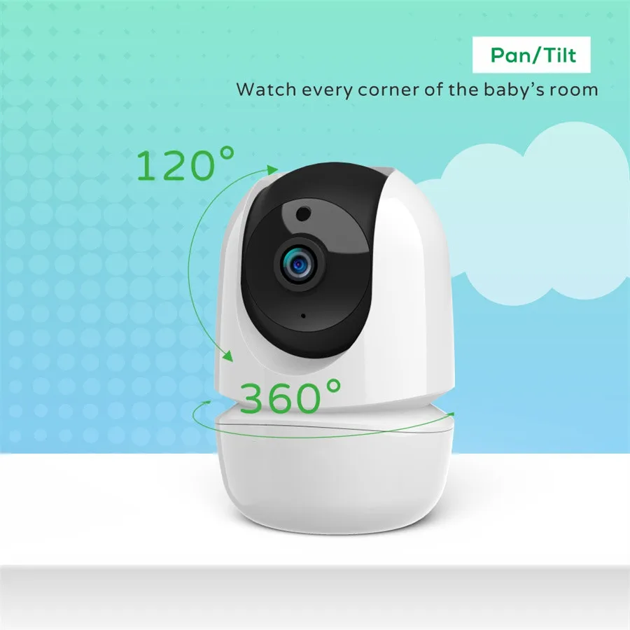 HD Infrared Camera Pan Tilt Two Way Audio Single Camera for 4.3inch Baby Monitor
