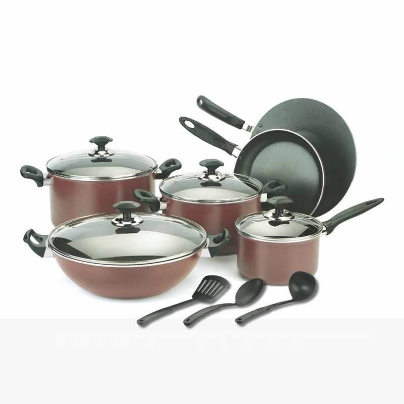 Top Quality Low Price Aluminum Kitchen Nonstick Cookware Set Frying Pan Saucepan Wok Casserole With Lid
