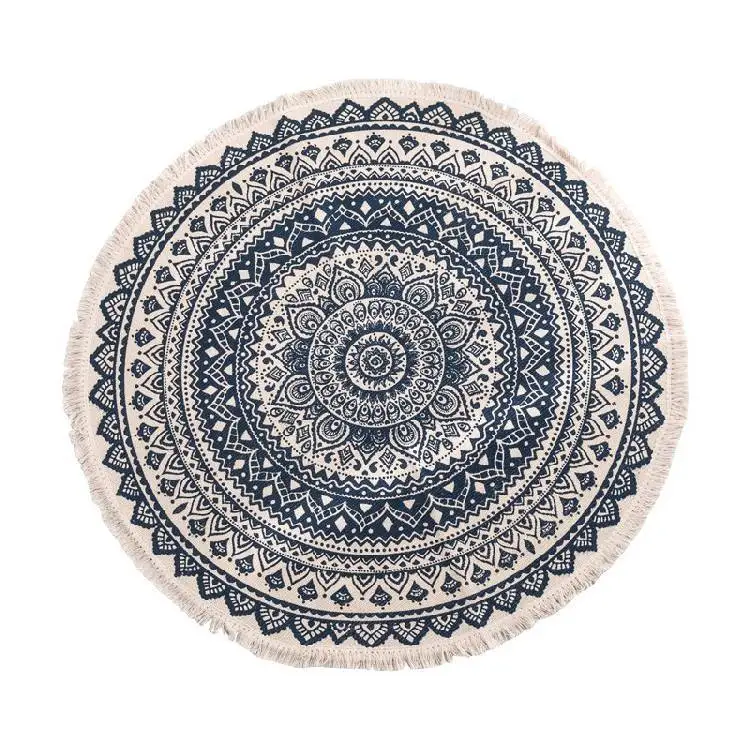 High Quality Cotton Floor Mat Non-slip Bathroom Carpet Modern Round Rugs For Bedroom