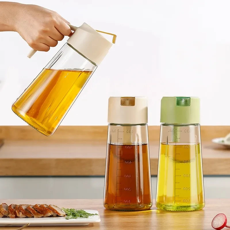 Automatic Opening and Closing Oil Dispensing Bottle Leak-proof Vinegar Dispenser Bottles Seasoning Storage Bottle