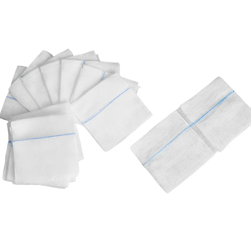 Eco-Friendly Customized Surgical Dressing Cotton Gauze Abdominal Pads Compressed Gauze Swabs With Blue Line