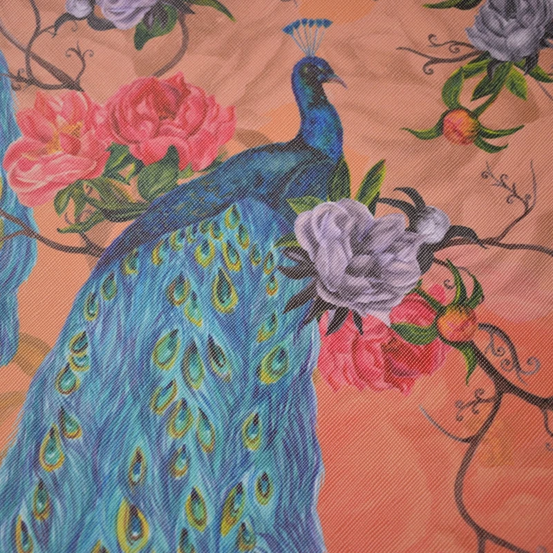 NO MOQ Custom Printed Faux fake Leather PU/PVC for DIY Garment Crafts For Fashion Bag