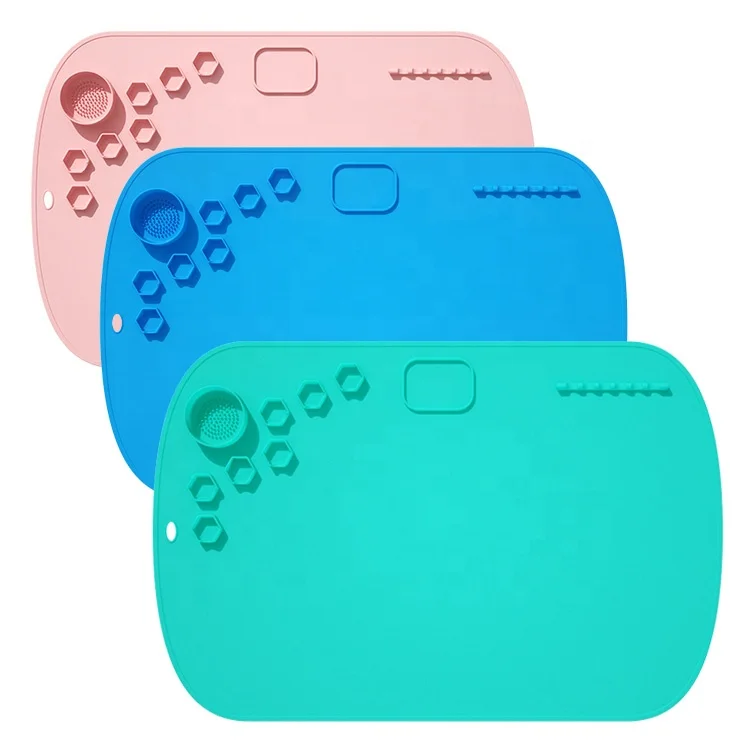 Manufacturer Custom Logo Silicone Craft Mat With Removable Detachable Cup And Paint Holder