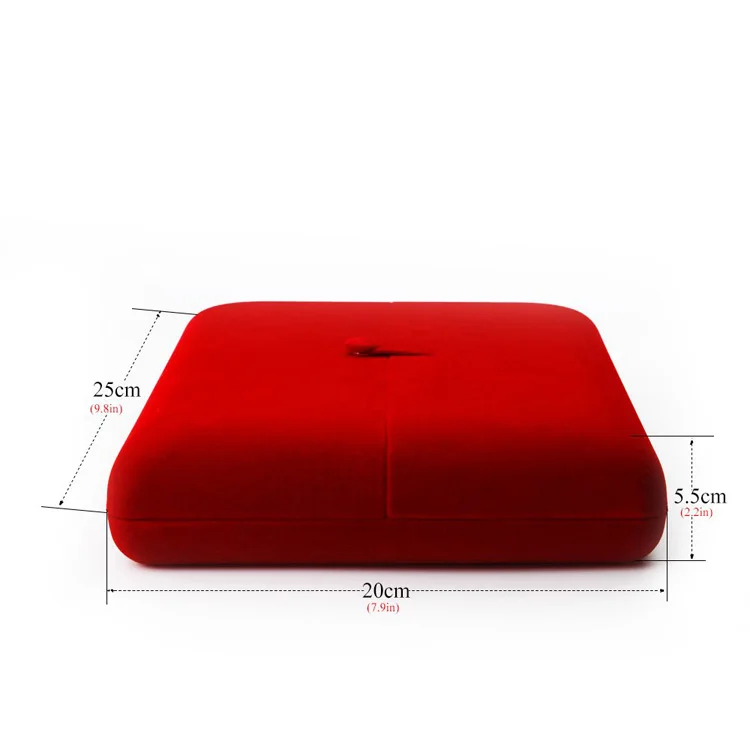 Red Velvet Jewelry Box with Logo Premium Big Necklace Gift Boxes Showcase Jewellery Display Pearl Long Necklace Storage Case Set
