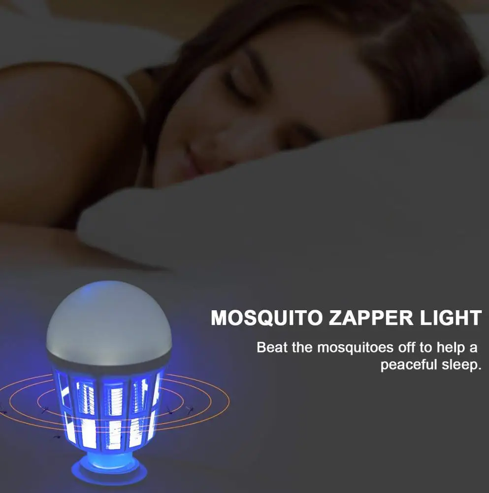 
Bug Zappers Light Bulb 2 in 1 Mosquito Killer Lamp E26/E27 Light Bulb 