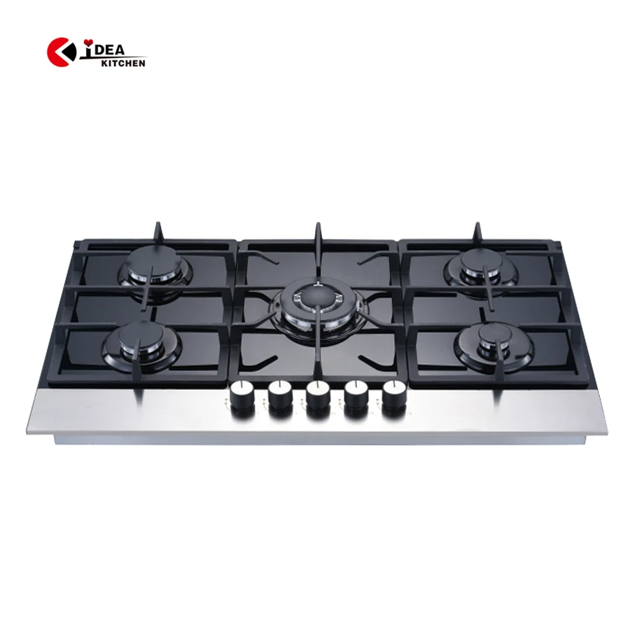 Идея оптовая цена газовая плита варочная панель стеклянная Встроенная с 5 горелками горячая Распродажа