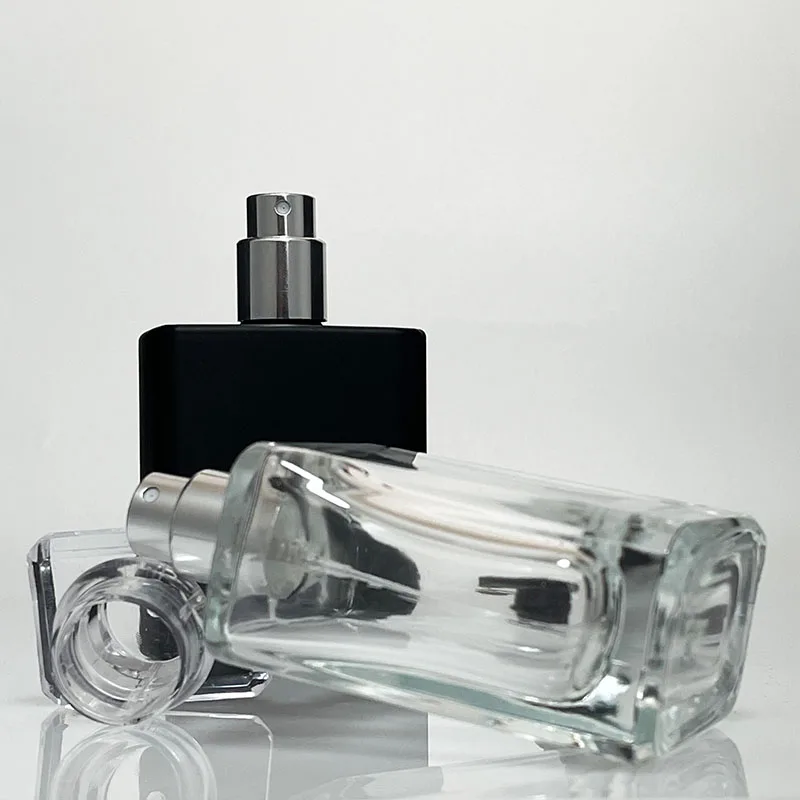 Wholesale 80ml 100ml 150ml 200ml Empty Luxury Square Refillable Pocket Private Label Glass Perfume Bottle For Alcohol