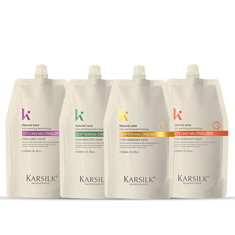 Hot sell Premium keratin and collagen infused hair curly perm set softener & neutralizer for normal to resistant hair