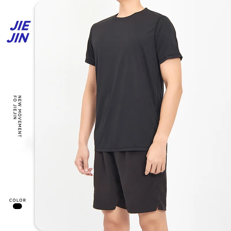 High Quality Polyester Men Running T Shirt Quick Dry Fitness Shirt Training Exercise Clothes Gym Sport Shirt Tops Lightweight