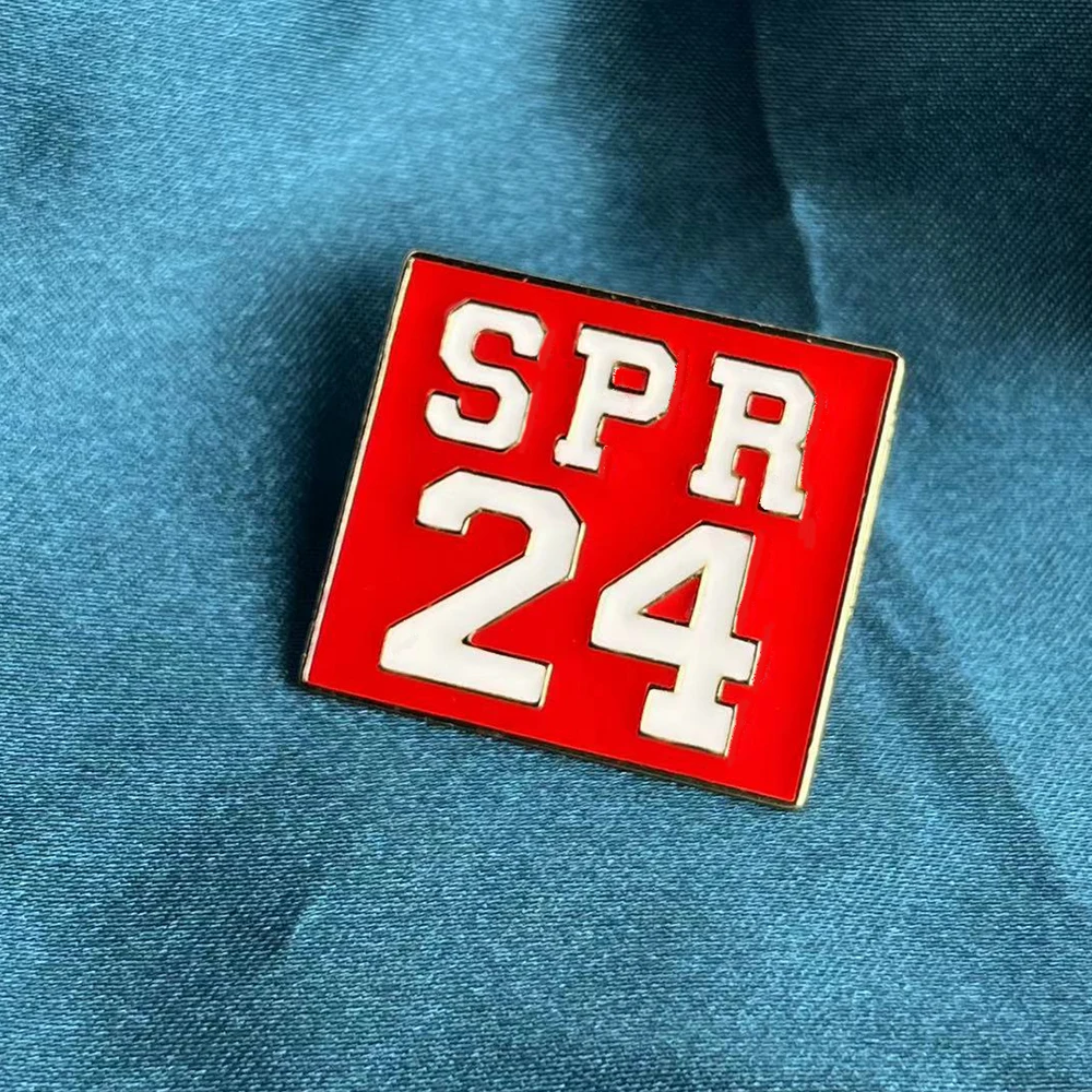 Greek Sorority Delta Aka Green And Pink Spring 24 Brooch Square Red And White SPR 24 FALL 24 Lapel Pin