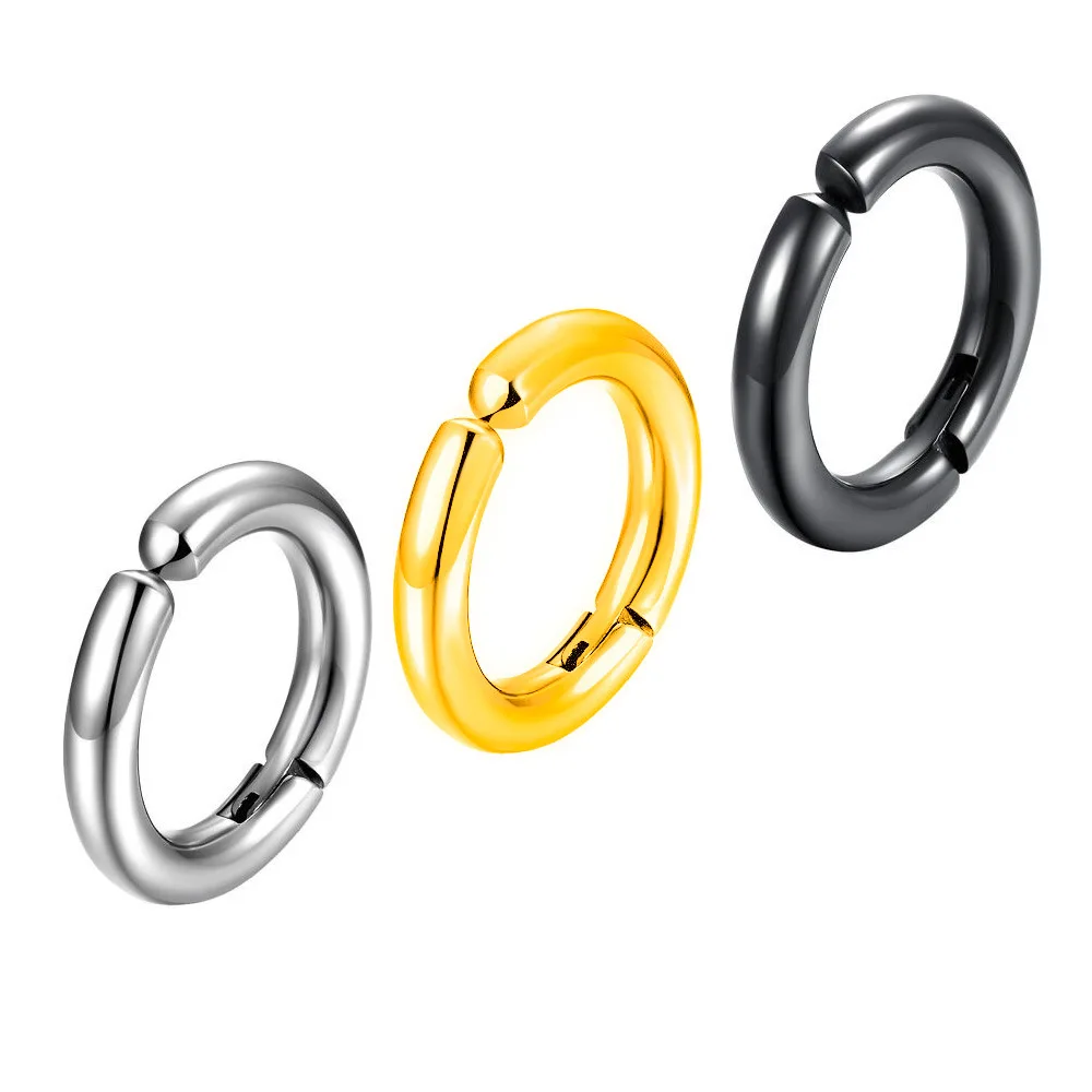 Amiee Wholesale Simple Stainless Steel Non Pierced Cuff Earrings Jewelry No Piercing Men Ear Clip On Earrings