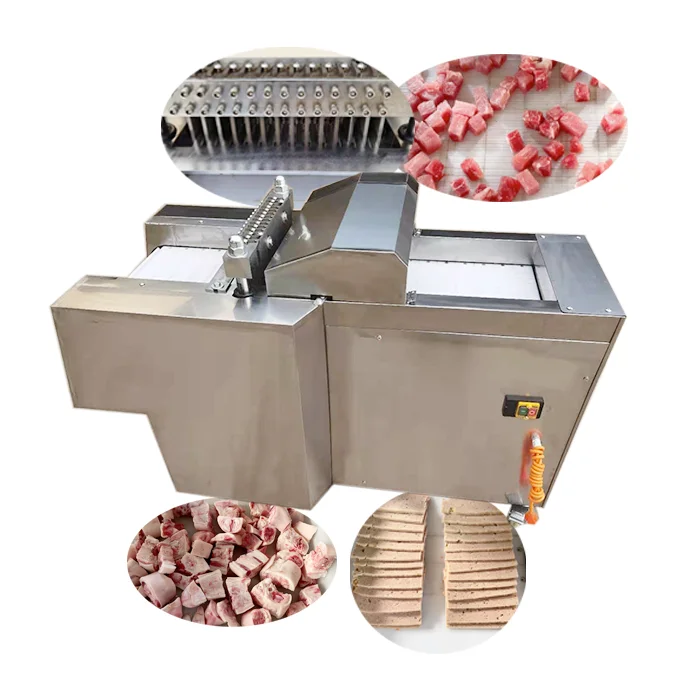 600-750kg/h Big Frozen Chicken Cutting Machine Beef Dicer Fish Cut Goat Meat Cube Cutter Slicer Automatic