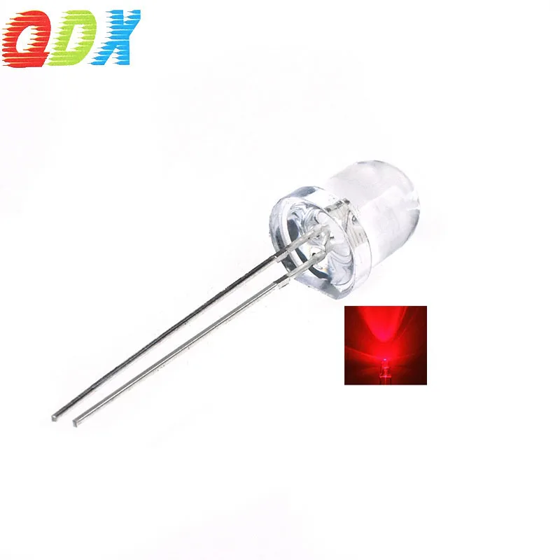 China Factory Sales 10mm LED Diode  red   Round 3V 10mm Water Clear red  LED Light Emitting Diodo 1000pcs/bag