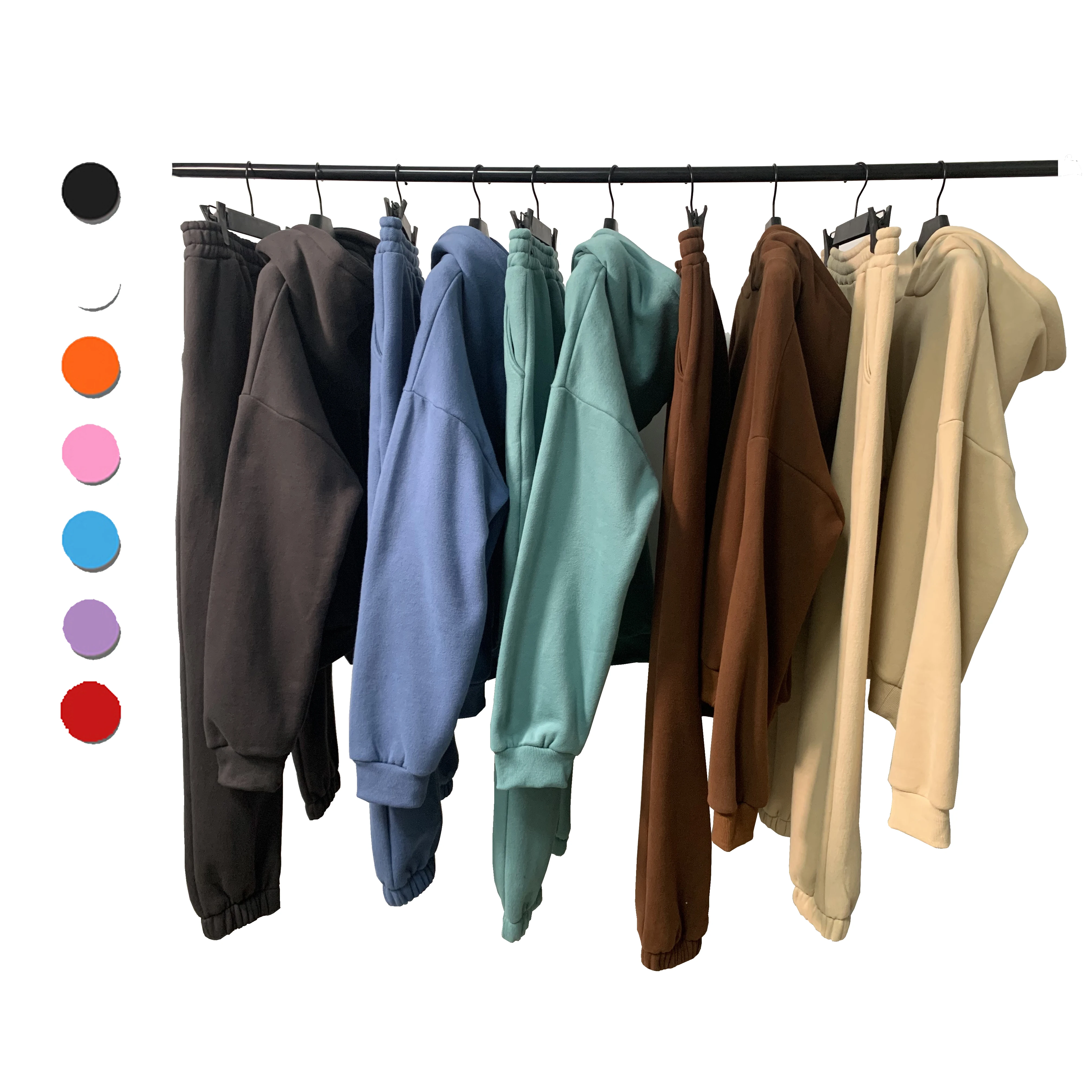 Dropshipping unisex sweat suit Two Piece Set tracksuit cotton sweatsuit sweatpants and hoodie set