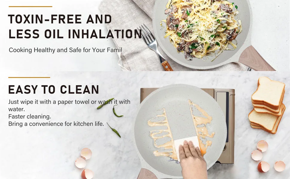 Ceramic Nonstick Cookware Manufacturers Cheap Nonstick Sauce Pan Kitchen Utensils Cookware Set Milk Pot with Wooden Handle