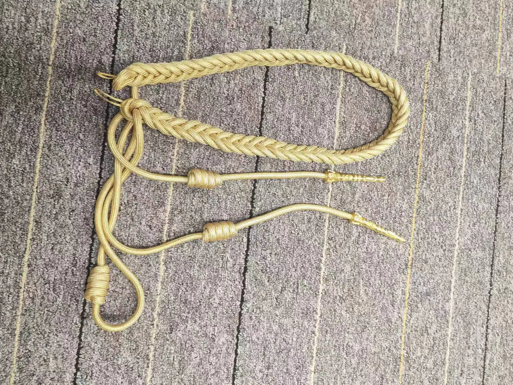 Wholesale price gold wire twisted shoulder cords officer White gold Color webbing Belt