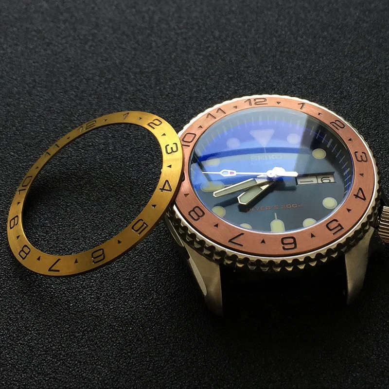 Sloped Steel Bezel insert 38*30.6mm For SEIKO SKX007 watch parts bezel Replacement parts