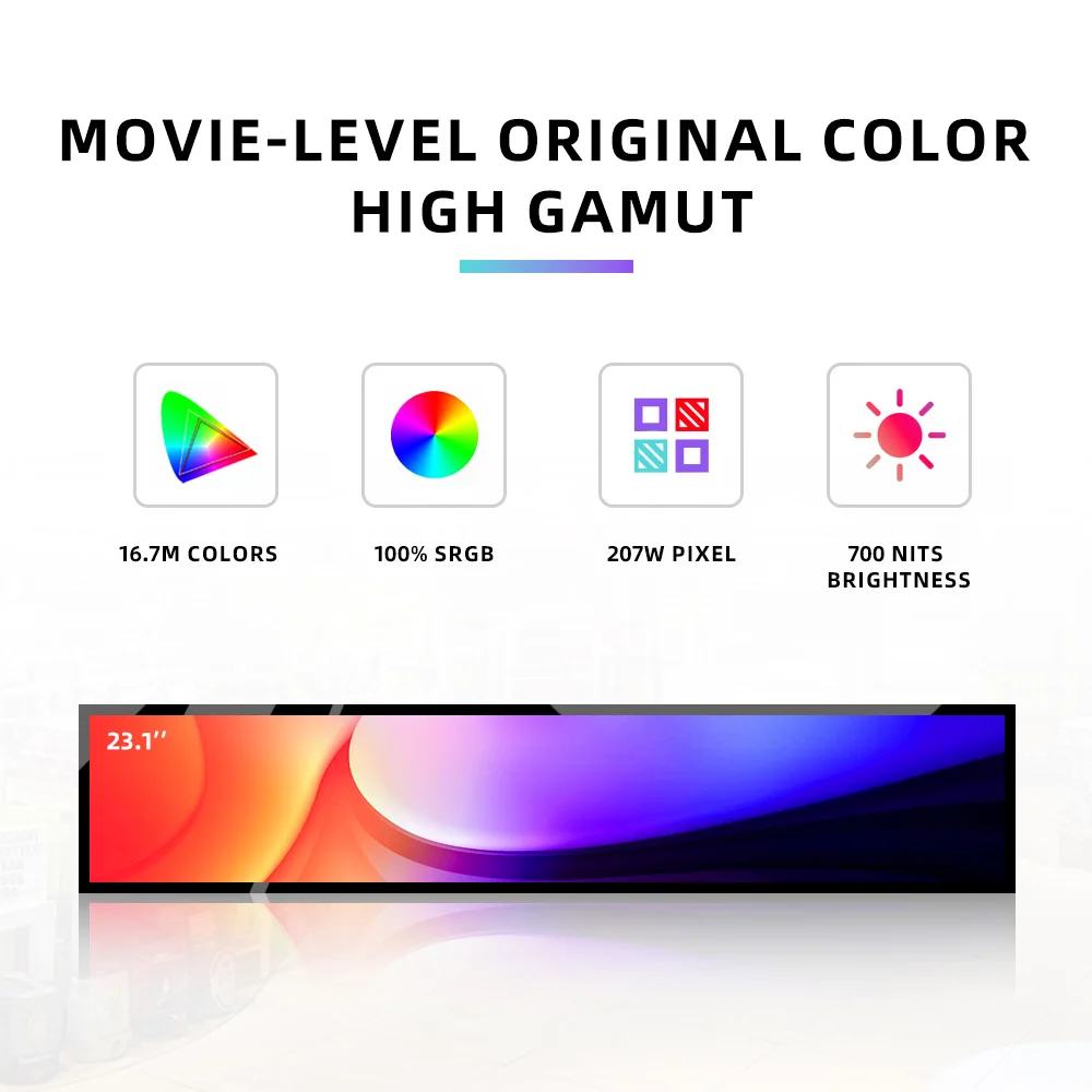 OMD OEM Ultra Thin Digital Display Shopping Mall 23.1inch Restaurant Wall LCD Panel Advertising Display Digital Signage