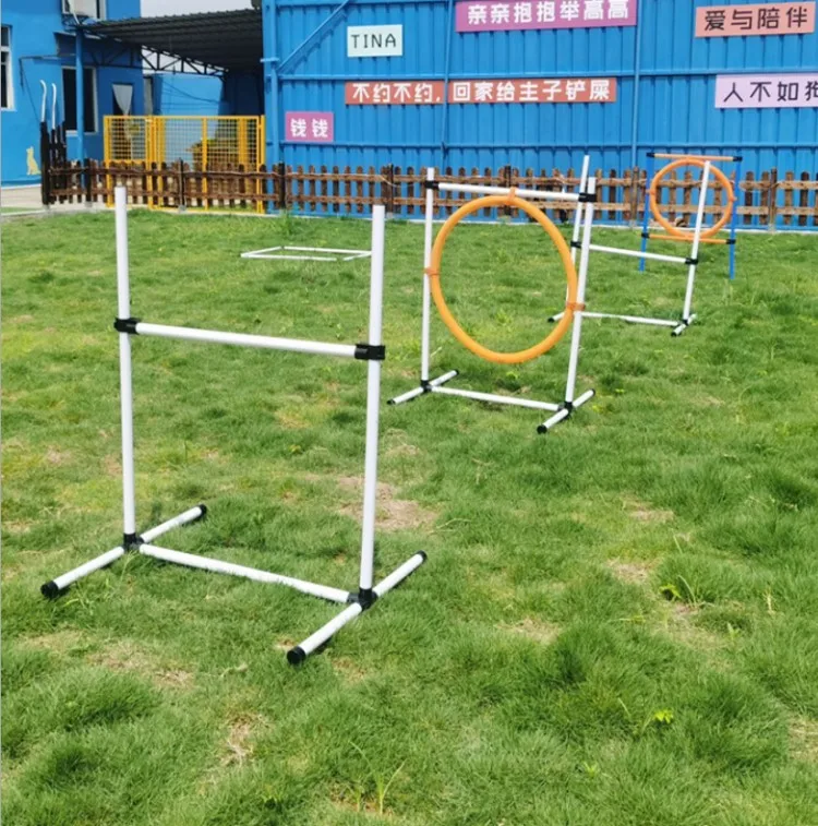 Detachable Pet Dog  Agility Training Equipment Outdoor Dog Play Equipment Jump Hoop Jump Bar