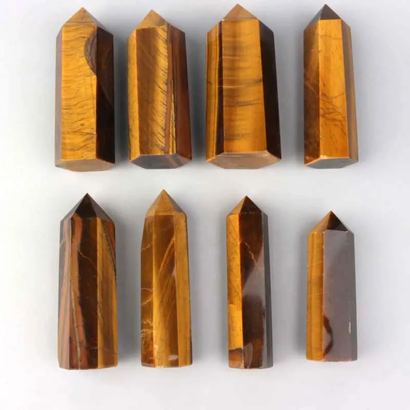 Natural  crystal  tiger eye stone  quartz wands healing  points towers