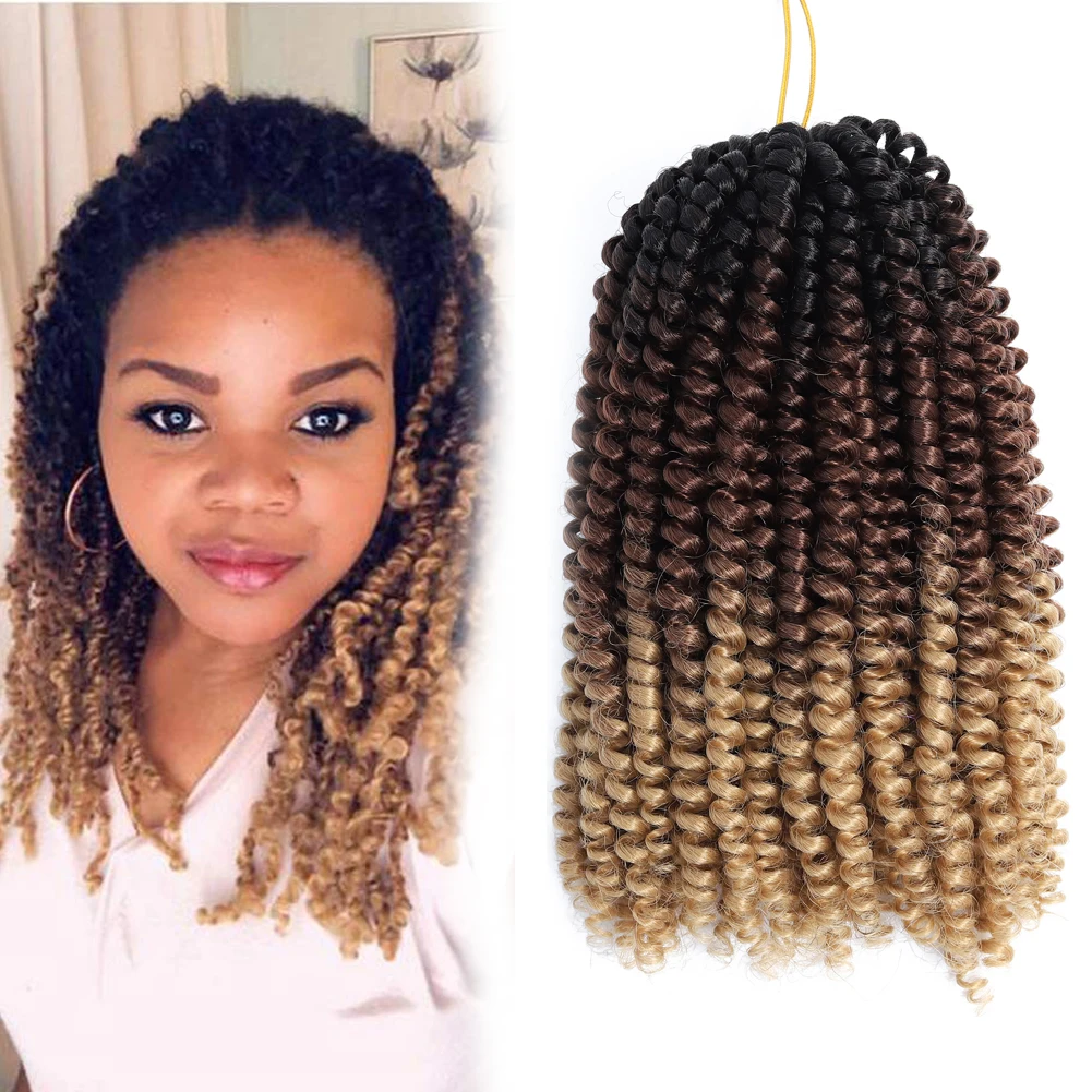 8inch 60 Ombre Colors Stands Wholesale Crochet Braid Synthetic Spring Twist Curl hair