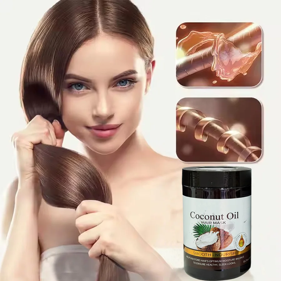 OEM/ODM Natural coconut oil essence hair mask Nourishing and moisturizing care Deep treatment for hair damage Keratin hair mask