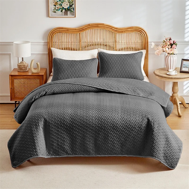 White Petal Bedspread Set King Size 3pcs Microfiber Patchwork Quilts Bed Sheet With Pillowcase Home Hotel Brushed Bedclothes