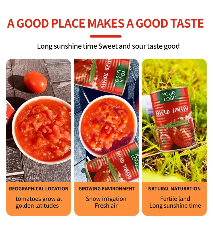 Delicious Sweet Sour Diced Frozen Tomato Crushed Tomatoes In Puree Diced Camned Tomato