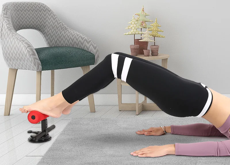 Home fitness Portable 3 Height levels Adjustment floor rubber sucker Sit Up trainer Assistant Bar With Support Rod