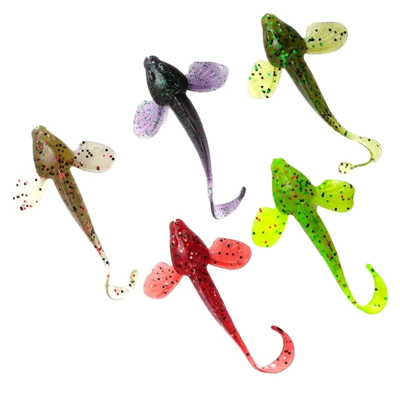 Free Samples 9cm 4.5g 6pcs Fishing Fake Bait Artificial Soft Bait with Swimming Actions for Sea River Fishing Tcakle