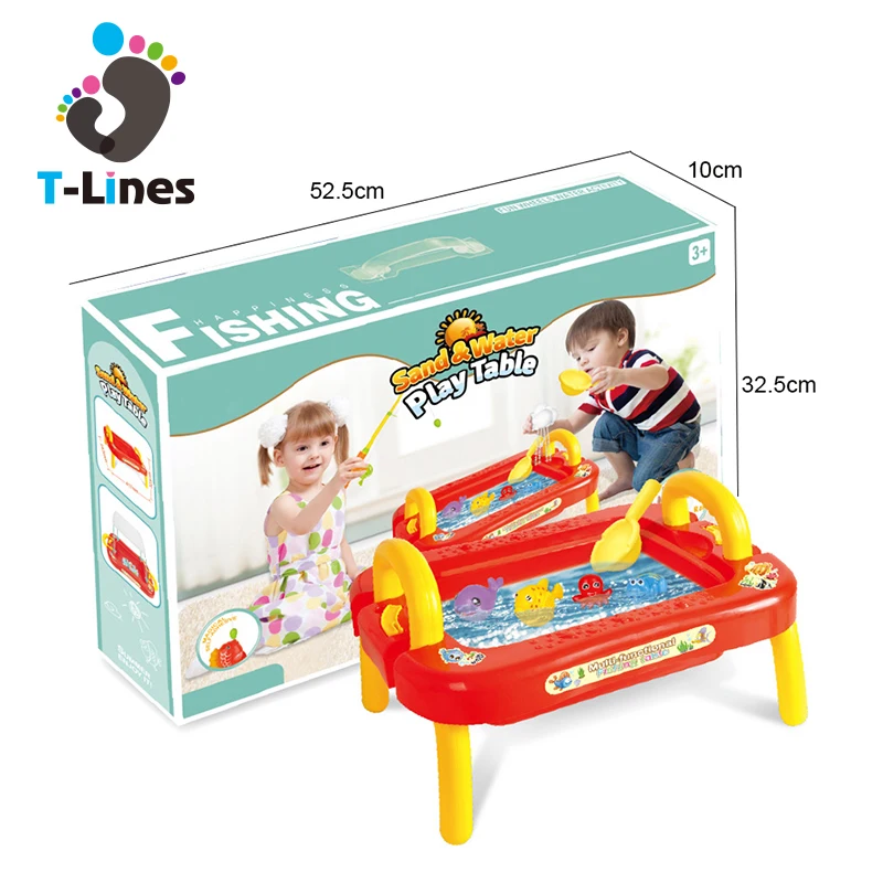 Beach play game set plastic fishing water table toy for kids