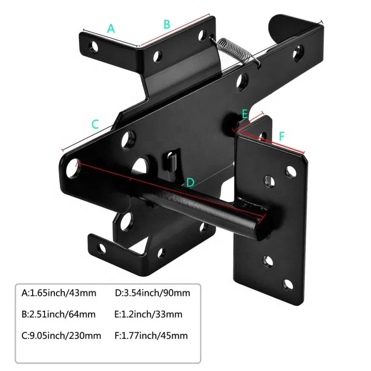 Sale heavy duty Atainless Vinyl Stainless Steel Black Hatchet Fence Gate Latches